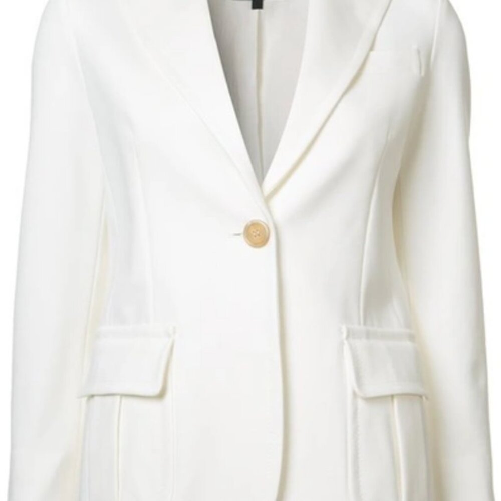 Derek Lam Ivory Single Button Fitted Blazer